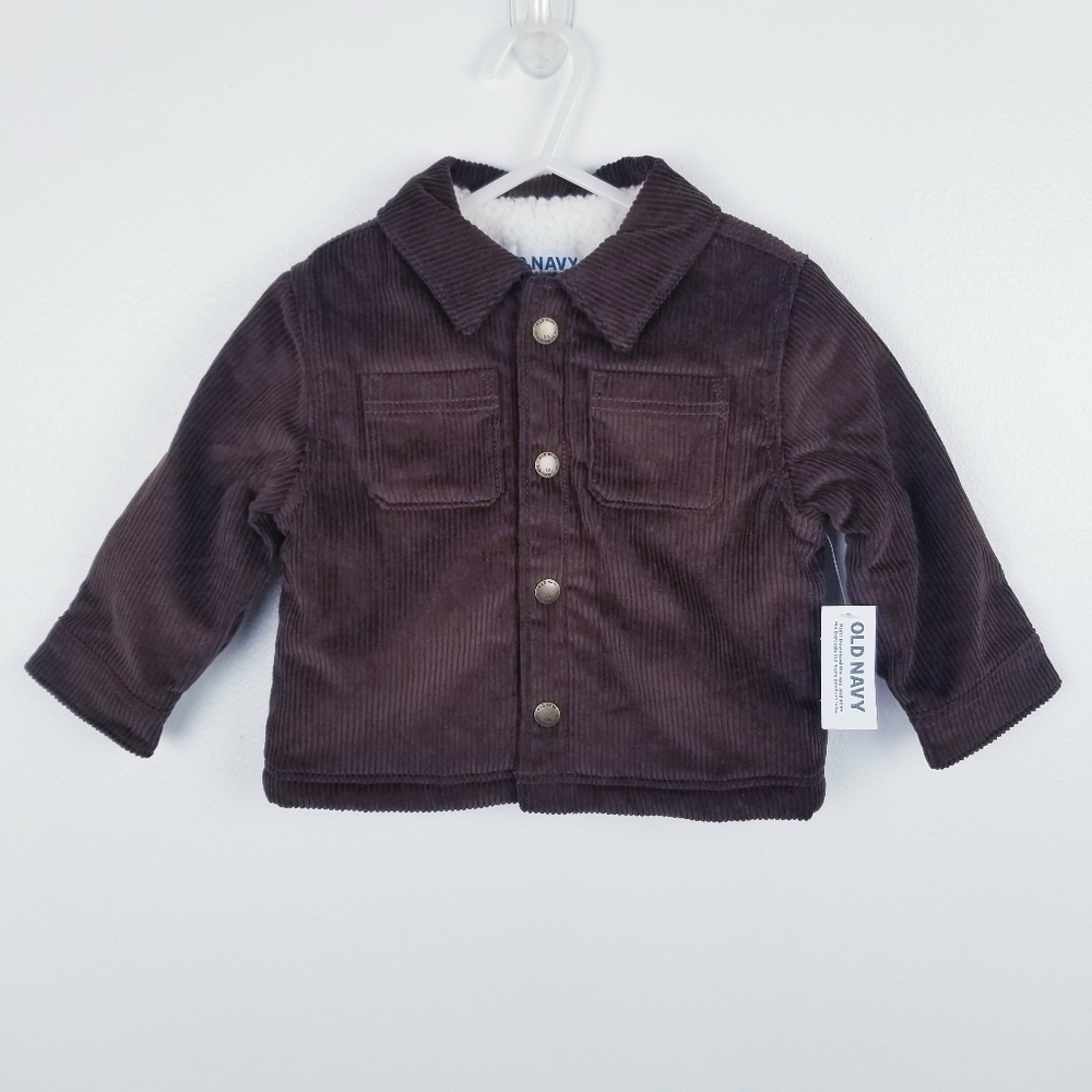 Old Navy #414714 Brown Sherpa-Lined Corduroy Shacket  for Baby NWT 12-18 Months